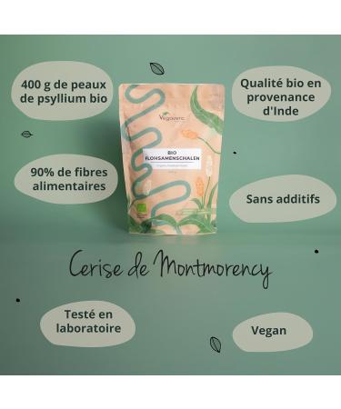 Organic Psyllium Blond Tegument | 90% Fiber | 400g Psyllium Husk | Superior Quality: Pure Natural & Vegan | Digestion + Transit Aid | Vegavero  - Buy Online on GoSupps.com