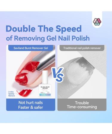 SAVILAND Gel Nail Polish Remover Kit - Quick & Easy 2-Minute Soak-off with Castor Oil & Vitamin E - Complete 9 PCS Set for Home Salon Use - Buy Online on GoSupps.com