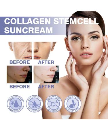 Collagen Face Serum with SPF 50 Sunscreen and Hyaluronic Acid - Dark Spot Correcting and Anti-Aging Formula for Brightening, Firming, and Hydrating - 4pcs Set - Buy Online on GoSupps.com