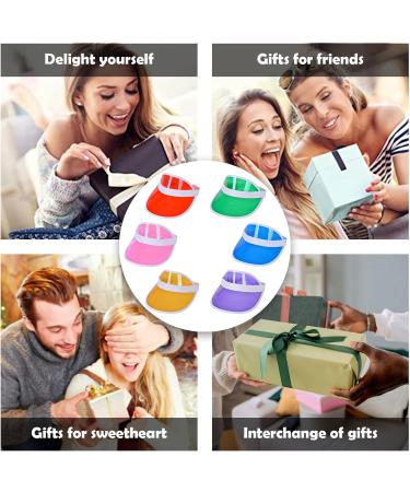 Unisex Solar Visor in Neon Colors - 6 Pieces | Retro Summer Hats for Beach Golf Tennis & Poker Parties - Buy Online on GoSupps.com