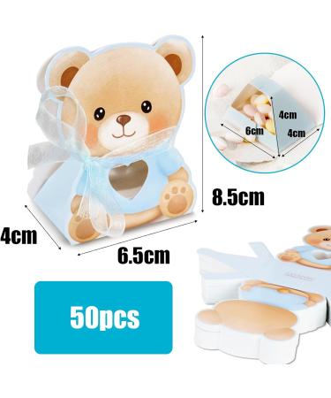 50 Cute Blue Baby Bear Gift Boxes for Baptism | BabyArty Guest Gift Packaging - Buy Online on GoSupps.com