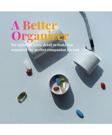 Travel Pill Organizer | 1-7 Day Modular Pill Box with Quick-Release | Perfect for Supplements & Vitamins | Portable Daily & Weekly Use (White - Buy Online on GoSupps.com