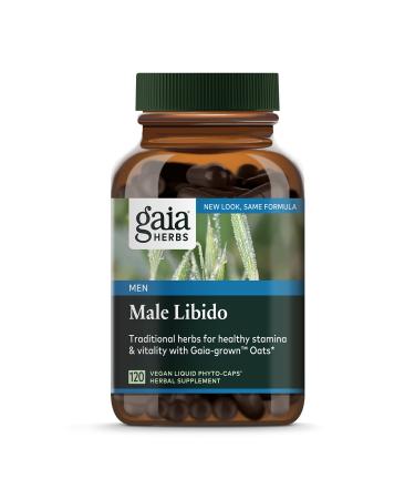 Gaia Herbs Male Libido - Herbal Supplement with Saw Palmetto, Horny Goat Weed, Maca & Oats - Supports Stamina, Vitality & Hormone Balance for Men - 120 Vegan Liquid Phyto-Capsules (30-Day Supply) 120 Count (Pack of 1) retail_packaging