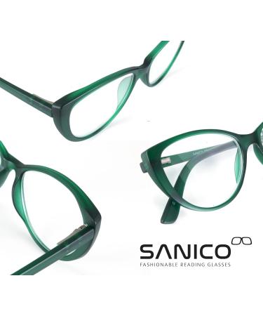 Stylish CAT-Eye Reading Glasses for Women - Sanico Andes Green 2.5 Dioptries | International Shipping Available - Buy Online on GoSupps.com