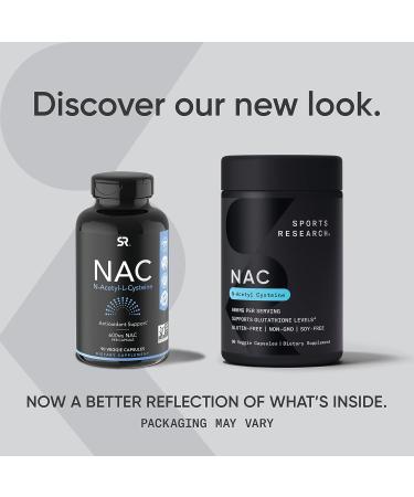Sports Research Vegan NAC Supplement 600mg - Antioxidant Support - Non-GMO 90 Capsules - N-Acetyl Cysteine - Buy Online on GoSupps.com