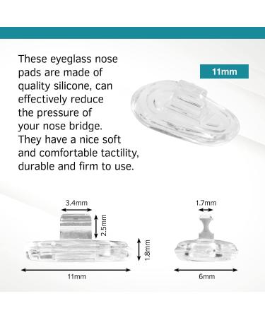 Buy Silicone Teardrop Eyeglass Nose Pads - 11mm Push-In - Pack of 2 Pairs | Sports World Vision - Buy Online on GoSupps.com