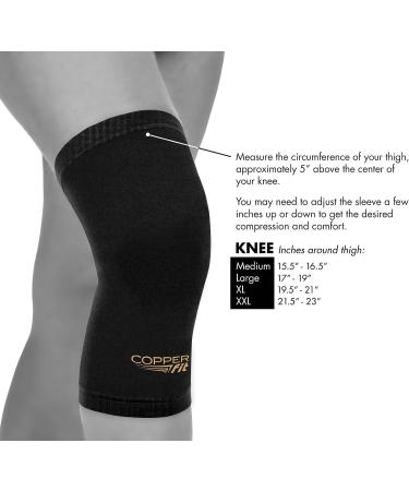Copper Fit Original Recovery Knee Sleeve - Medium Black with Copper Trim - Buy Online on GoSupps.com