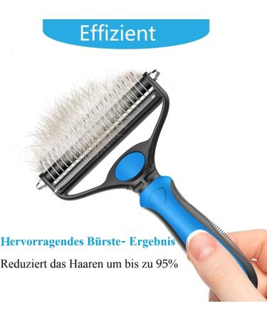 Fttouuy 2-in-1 Pet Deshedding and Dematting Tool - Azure Short Hair | Dual Sided Pet Grooming Brush for Mats & Tangles Removal - Buy Online on GoSupps.com