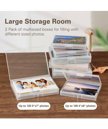Barhon Photo Storage Boxes Set - 8 Pack 4x6 and 8 Pack 5x7 Lightproof Containers | Multi-Sized Seed Organizer with Handle | Clear Photos Case for Stickers Craft - Buy Online on GoSupps.com