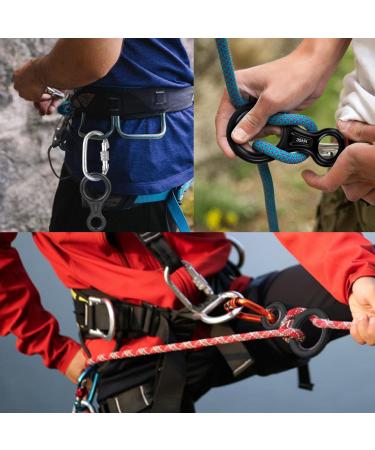 Lankai 35kN Climbing & Abseiling Device | 8 Descender for Height Rescue & Hammock Use - Premium Climbing Equipment (Black) - Buy Online on GoSupps.com