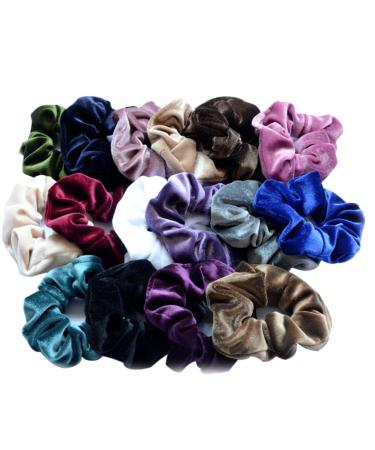 Frcolor Velvet Ponytail Holders Hair Elastics Hair Bobbles for Women 16 Colors