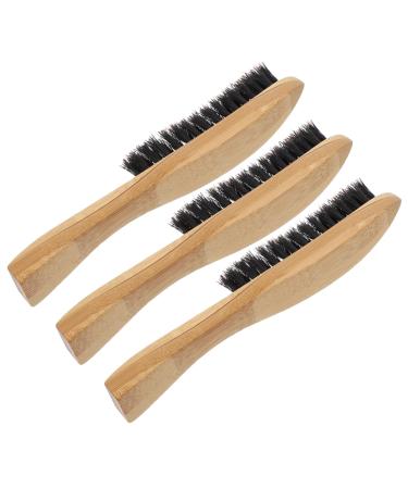 Minkissy 3st Bartbrush hair facial tool beard comb for men male beard care tool accessories for beard care for men care needs cleaning brush shaving brush man wooden