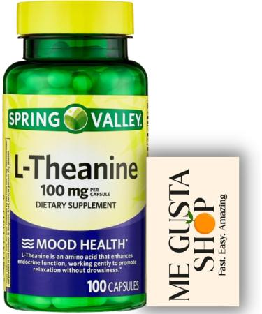 L-Theanine Spring Valley 100 mg Support 100 Count + me Gusta Sticker - Buy Online on GoSupps.com