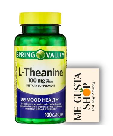 L-Theanine Spring Valley 100 mg Support 100 Count + me Gusta Sticker