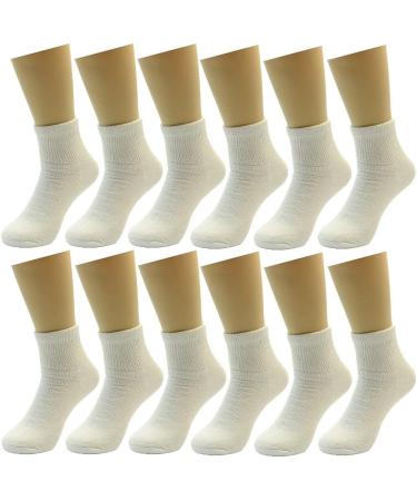 Physicians Approved Diabetic Socks - 12 Pairs Men's Crew Ankle Cotton Socks - Buy Online on GoSupps.com
