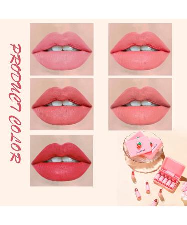 Bekoeen 5Pcs Girls Mini Matte Lipstick Set - Strawberry Flavor, Long Lasting with Cute Box - Buy Online on GoSupps.com