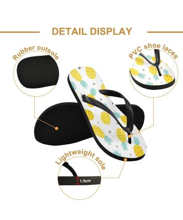 Buy Mnsruu Pineapple Heart Flip Flops | Multicolor Large Size for Home Hotel Spa & Travel - Stylish Comfort for Men & Women - Buy Online on GoSupps.com