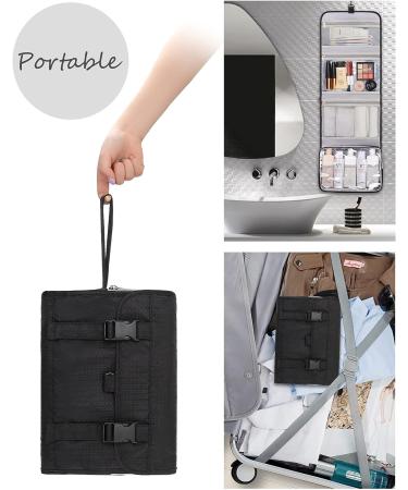 Relavel Waterproof Hanging Toiletry Bag for Men and Women - Large Travel Shaving and Makeup Organizer in Black - Buy Online on GoSupps.com