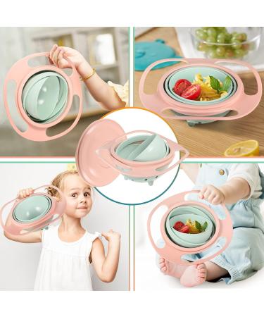 Universal Gyro Bowl - Leak-Proof 360 Rotating Magic Bowl for Toddlers - Spout-Proof & Fun Light Pink Design - Buy Online on GoSupps.com