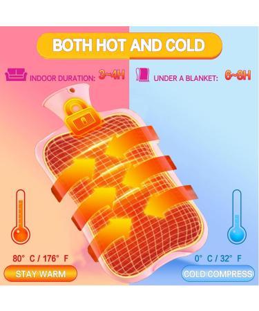 QXNDXQ Heat Bottle with Soft Cover - 2L PVC Hot Water Bag for Pain Relief | Fluffy Bed Bottle | Durable & Safe Winter Gift (Pink) - Buy Online on GoSupps.com