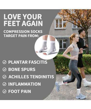 5 Pairs Couples Plantar Fasciitis Socks - Effective Compression for Achilles Tendon Relief & Ankle Pain | Heel Spur & Foot Pain Relief - Buy Online on GoSupps.com