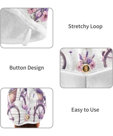 Purple Bicycle Lavender Hair Towel 2 Pack | Super Absorbent Quick Dry Hair Turbans for Women & Girls - Buy Online on GoSupps.com
