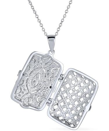 Personalized Victorian Style Perfume Diffuser Necklace - 14K Gold Plated .925 Sterling Silver Locket Pendant for Women - Buy Online on GoSupps.com