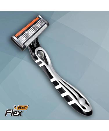 BIC Flex 5 Hybrid Men's Disposable Razors for Sensitive Skin - 1 Handle, 7 Cartridges, 5 Blades for Smooth Shave - Buy Online on GoSupps.com