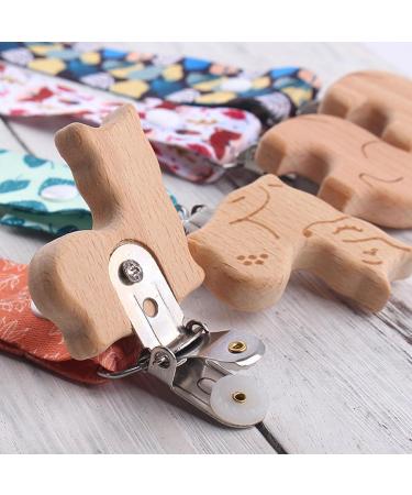 Baby Clip Pacifier Chain Holder | 30cm Toddler & Newborn Teething Toy - Wooden Clip & Strap - Buy Online on GoSupps.com