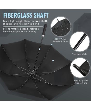 ZOMAKE 62 Inch Golf Umbrella - Large Windproof Umbrella for Men - Automatic Open Double Canopy - Vented Stick Umbrella - Black - Buy Online on GoSupps.com