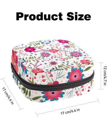 Menstrual Bag Zipper - Floral Ladies Napkin & Tampon Pouch for Women & Girls | Stylish & Practical - Buy Online on GoSupps.com