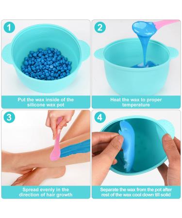 4 PCS Silicone Wax Warmer Liner Set with 8 Non-Sticky Spatulas - 16 oz Reusable Waxing Bowls for Hair Removal - Buy Online on GoSupps.com