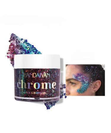 Corleone Holographic Body Glitter Gel for Body Face Hair Lip Nail Eyeshadow Color Changing Long Lasting Sparkle Shiny Shifting Glitter Gel for Festivals and Parties Rave (4)