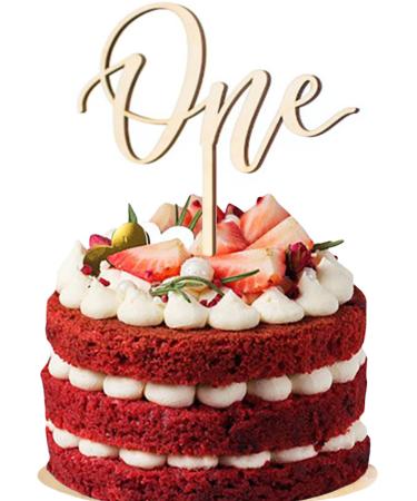 One Cake Toppers Wooden First Birthday Cake Picks for Boy and Girl 1st Birthday Baby Shower First Anniversary Party Cake Decorations Supplies - Buy Online on GoSupps.com