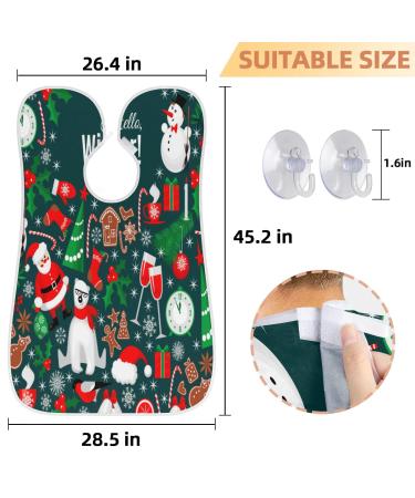 Merry Christmas Cartoon Beard Bib Apron - Waterproof Hair Catcher Cape for Men | Non-Stick Grooming Cloth & Ideal Christmas Gifts - Buy Online on GoSupps.com