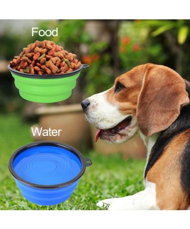 Buy Petbonus Foldable Dog Bowls - 2 Silicone Travel Bowls Leak-Proof & Portable Perfect for Water & Food - Blue & Green 1000ml - Buy Online on GoSupps.com
