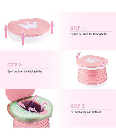 Kids Portable Folding Toilet Seat - Foldable Potty Chair for Boys & Girls | Toddler Potty Training Seat (Pink) - Buy Online on GoSupps.com