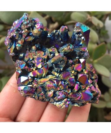 Natural Rainbow Coated Quartz Aura Quartz Cluster Titanium Aura Quartz Rainbow Aura Cluster Gem Specimen s - Buy Online on GoSupps.com