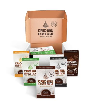 Sampler Starter Kit/ Set (5 Varieties) | Natural Healthy Brewed Cacao Drink | Great Substitute to Herbal Tea and Coffee | 99% Caffeine Free | Keto Whole-30 Honest Energy (Kit (No French Press)) Sampler Starter Kit (No French Press)