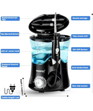 Water Flosser for Teeth - 600ML Professional Dental Flosser with 10 Modes & Nozzles | Electric Oral Care for Health & Whitening - Buy Now - Buy Online on GoSupps.com