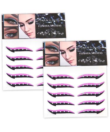 Crystal Eyeliner Stickers 10 Pairs Glitter Eyeliner Stickers Waterproof Instant Adhesive Stick on Eyeliner Eyeshadow Strop Rose Red Crystal Eyeliner Stickers
