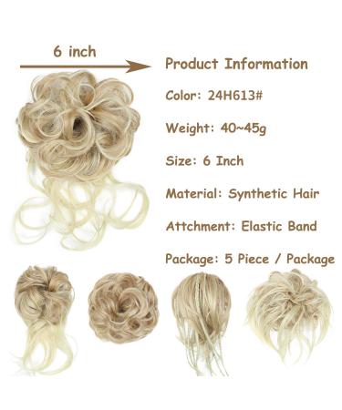 Fulang Hair 5-Pack Wavy Bun Hair Parts with Rubber Bands - Perfect for Updos & Hair Extensions | Messy Bun Hair Ties for Women - Buy Online on GoSupps.com