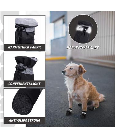 Anti-Slip Dog Snow Winter Boots for Small Medium Dogs - Size 6 (1.77 Width) Black - Buy Online on GoSupps.com