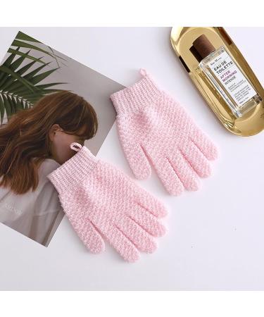 Buy Pink Bath Gloves for Shower - Deep Cleaning Body Scrubber with Hanging Loop | Perfect Bathing Accessories for All Skin Types - Buy Online on GoSupps.com