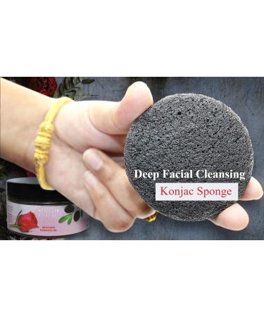 AL HOOR Moroccan Olive Facial Scrub Cleanser With Rose - For Oily Skin Acne Treatment + Konjac Exfoliating Sponge - Buy Online on GoSupps.com