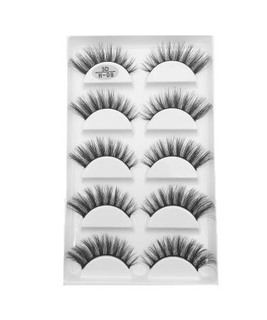 UAMOU 16 Style 10/50 Boxes 3D Mink Lashes Natural Cross False Eyelashes Long Messy Makeup Eye Lashes Faux Cils Maquillaje Cheerfully (Color : 5Pairs H 08 Size : 50 Boxes 250Pairs)