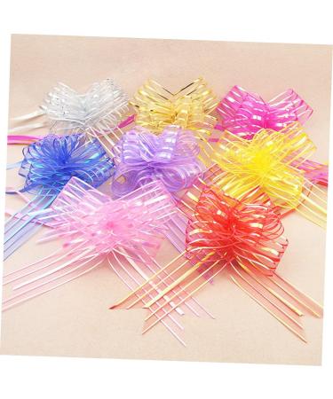FRCOLOR 10pcs Golden Wedding Pull Flower Bows - Large Hand-Painted Gauze Decor for Weddings & Christmas - Perfect Gift Garland Decoration 74x5cm - Buy Online on GoSupps.com