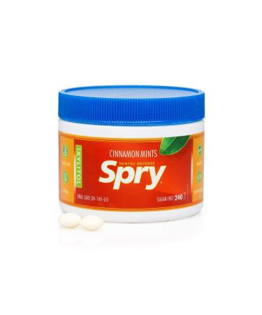 Xlear Spry Cinnamon Mints - Sugar Free, 240 Count (144g) - Fresh Breath & Oral Health - Buy Online on GoSupps.com