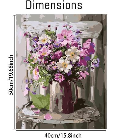 Flowers DIY Oil Painting by Numbers | Paint by Numbers for Adults | 16x20 Inch Canvas | MT10940 - Buy Online on GoSupps.com