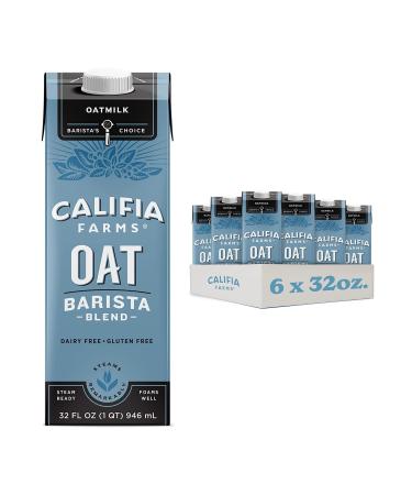 Califia Farms - Oat Barista Blend Oat Milk, 32 Oz (Pack of 6), Shelf Stable, Dairy Free, Plant Based, Vegan, Gluten Free, Non GMO, High Calcium, Milk Frother, Creamer, Oatmilk Oat Barista Original 32 Fl Oz (Pack of 6)